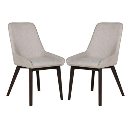Acton Natural Fabric Dining Chairs In Pair