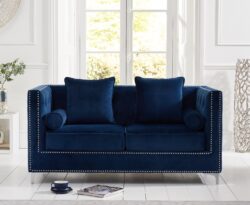 Amelie Blue Velvet 2 Seater Sofa