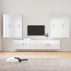 Aria High Gloss Entertainment Unit Wall Hung In White