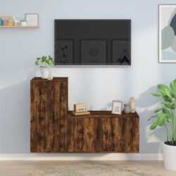 Avery Wooden Entertainment Unit Wall Hung In Smoked Oak