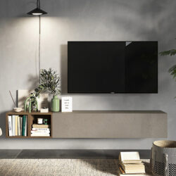 Bello Wall Hung Wooden Entertainment Unit In Clay Mercure