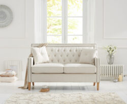 Chartwell Chesterfield Ivory Linen 2 Seater Sofa