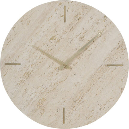 Libra Interiors Light Travertine Marble Wall Clock