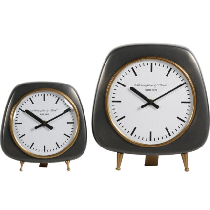 Libra Interiors Mid Century Style Aluminium Table Clock / Small