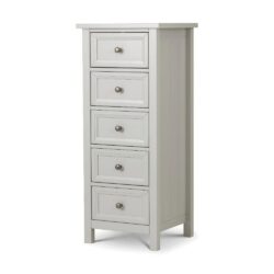 Maine - 5 Drawer Tall Chest - Dove Grey - Wooden