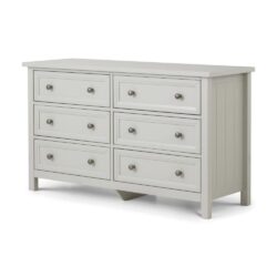 Maine - 6 Drawer Wide Chest - Dove Grey Wooden