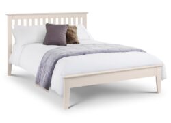 Salerno - Double Ivory & Wooden Two Tone Bed Frame - Shaker Style - 4ft6