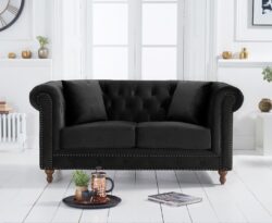 Westminster Chesterfield Black Velvet 2 Seater Sofa