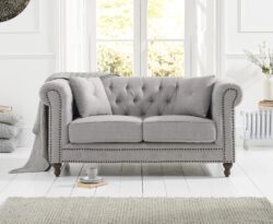 Westminster Chesterfield Grey Linen 2 Seater Sofa