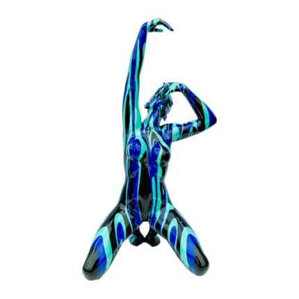 Altea Large Yoga Lady Sculpture In Black And Blue