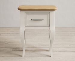 Chateau Oak and Soft White Painted 1 Drawer Bedside Table
