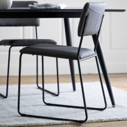 Gallery Interiors Set of 2 Turchi Dining Chairs in Charcoal