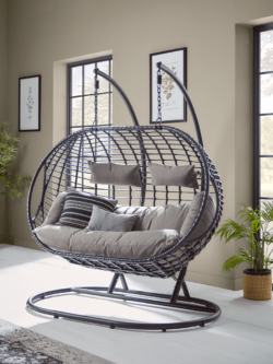 Indoor Outdoor Double Hanging Chair - Black