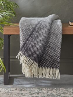 Soft Wool Ombre Throw - Charcoal