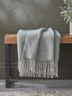 Soft Wool Reversable Throw - Sage & Grey