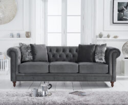 Westminster Chesterfield Dark Grey Velvet 3 Seater Sofa