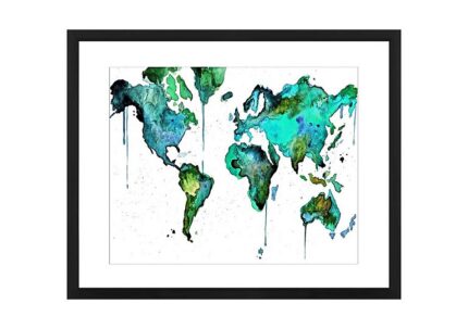 Abstract World Map Wall Art