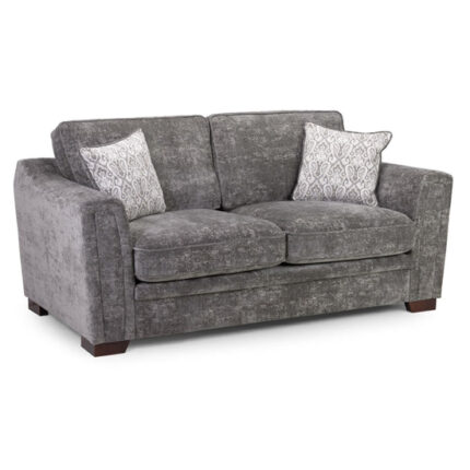 Accra Velvet 2 Seater Sofa In Grey With Solid Wood Frame