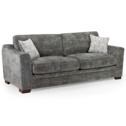 Accra Velvet 4 Seater Sofa In Grey With Solid Wood Frame