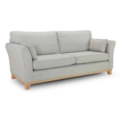 Delft Fabric 4 Seater Sofa In Grey With Wooden Frame