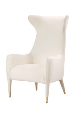 Delta Armchair White - Brushed Gold