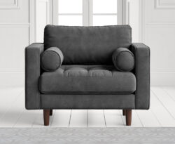 Elliott Cement Grey Velvet Armchair