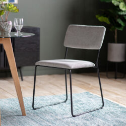 Gallery Interiors Set of 2 Turchi Dining Chairs in Light Grey