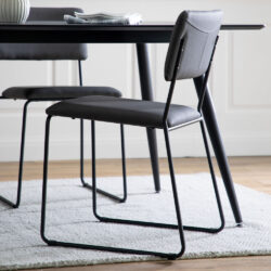 Gallery Interiors Set of 2 Turchi Dining Chairs in Slate Grey