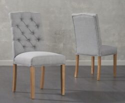 Isabella Grey Fabric Dining Chairs