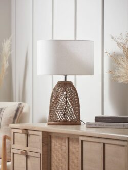 Round Rattan Dome Table lamp
