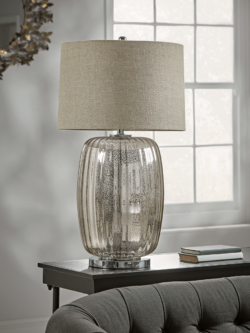 Oversized Mercuried Glass Table Lamp