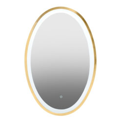 Agadir Oval Illuminated Bathroom Mirror In Gold Frame