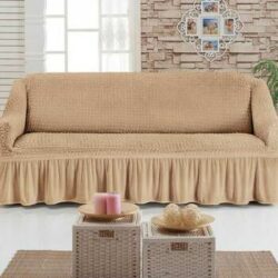 Easylife Valance Stretch Cover in Beige, Size Armchair