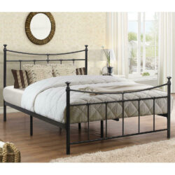 Emily - Double Black Metal Bed Frame - 4ft6 - Happy Beds