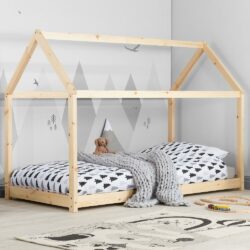 Kids House Frame Bed- Single - Pine - Wood - 3ft - Happy Beds