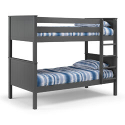 Maine - Single - Kids Wooden Bunk Bed Frame - Anthracite - 3ft - Happy Beds
