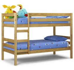 Wyoming - Single - Kids Antique Solid Pine Wooden Bunk Bed Frame - 3ft - Happy Beds
