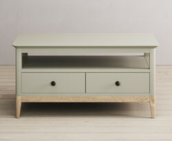 Ancona Oak and Soft Green Painted 4 Drawer Coffee Table