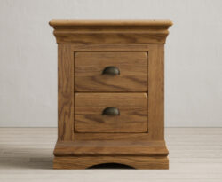 Burford Rustic Solid Oak 2 Drawer Bedside Table