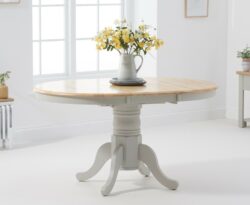 Epsom Grey And Oak Painted Extending Dining Table