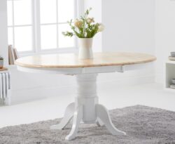 Epsom White And Oak Painted Extending Dining Table