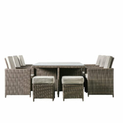 Gallery Outdoor Mileva 10 Seater Cube Dining Set in Natural - Discontinued