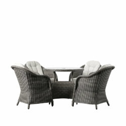 Gallery Outdoor Mileva 4 Seater Round Dining Set in Grey - Discontinued