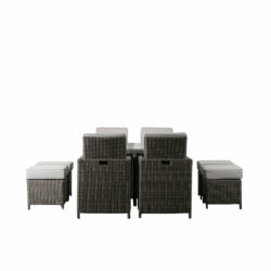 Gallery Outdoor Mileva 8 Seater Cube Dining Set in Grey - Discontinued