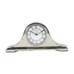 Libra Midnight Mayfair Collection - Retro Carriage Mantel Clock in Nickel Finish