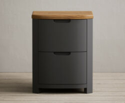 Bradwell Oak and Charcoal Grey Painted 2 Drawer Bedside Chest