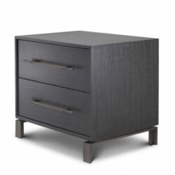 Eichholtz Cabana Bedside Table with draws in Charcoal Grey Oak Veneer