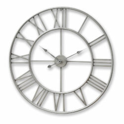 Hill Interiors Large Skeleton Wall Clock in Silver
