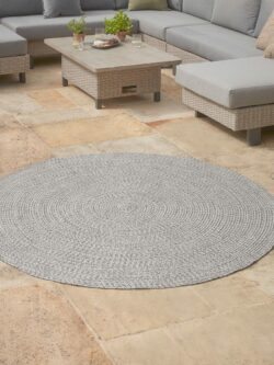 Indoor Outdoor Round Rug - Grey - Large