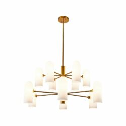 Liang & Eimil Pawson Chandelier - Brass & White Glass